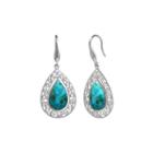 Enhanced Turquoise Filigree Sterling Silver Teardrop Earrings