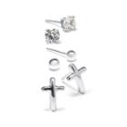 Sterling Silver 3-pr. Stud Earrings