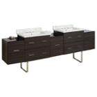 88.5-in. W Floor Mount Dawn Grey Vanity Set For 3h8-in. Drilling Bianca Carara Top White Um Sink