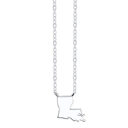 Footnotes Sterling Silver Louisiana State Necklace