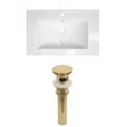 24-in. W 1 Hole Ceramic Top Set In White Color - Overflow Drain Incl.