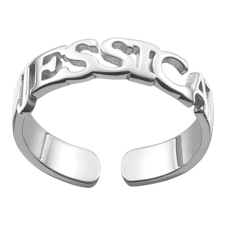 Personalized Womens Sterling Silver Cocktail Ring