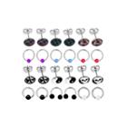 Stainless Steel 316l 12-pc 18 Ga. Patterned Domed Earring Set