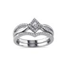1/4 Ct. T.w. Diamond Sterling Silver Bridal Ring Set