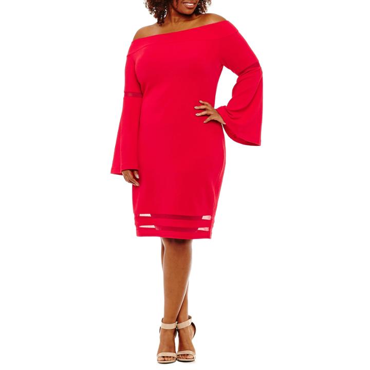 Bold Elements Long Sleeve Bodycon Dress-plus