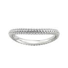 Personally Stackable Sterling Silver Beaded Dome Wave Ring