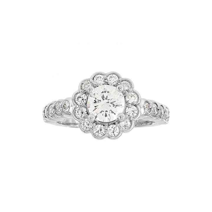 Diamonore 1 Ct. T.w. Simulated Diamond Round Flower-shaped Ring