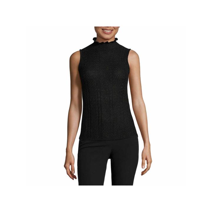 Worthington Sleeveless Trim Pullover Sweater-talls