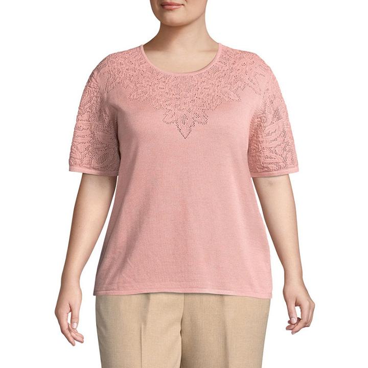 Alfred Dunner La Dolce Vita Pointelle Sweater- Plus