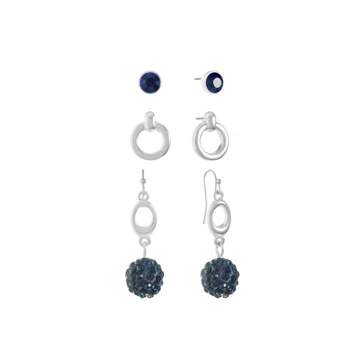Liz Claiborne Womens 3 Pair Blue Jewelry Set