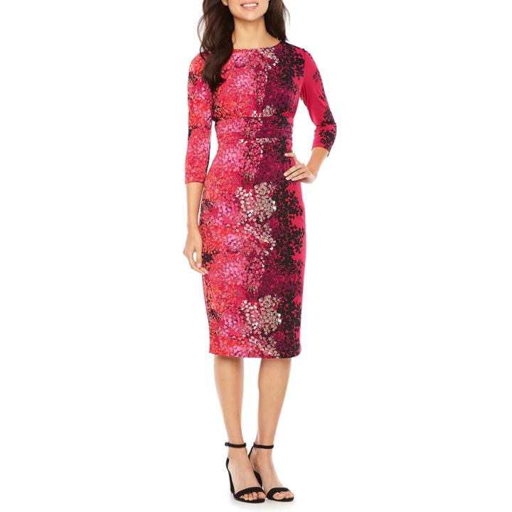 Melrose Short Sleeve Ombre Sheath Dress