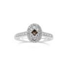 Womens 1/3 Ct. T.w. Champagne Diamond Sterling Silver Cocktail Ring