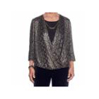 Alfred Dunner Deck The Halls 3/4 Sleeve Crew Neck T-shirt-womens