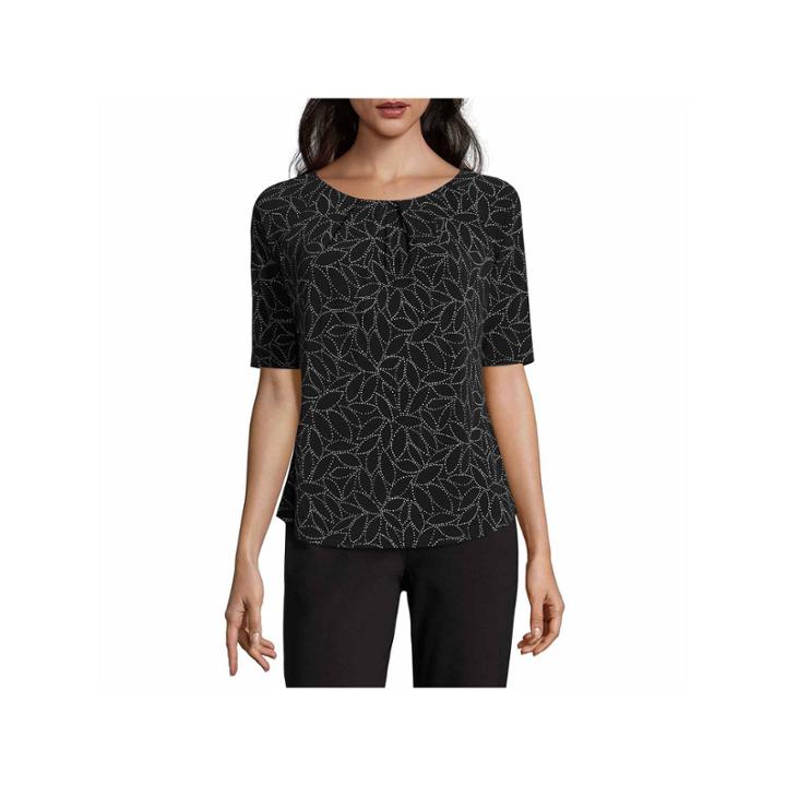 Liz Claiborne Elbow Sleeve Crew Neck T-shirt-womens Talls
