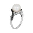Womens 1/6 Ct. T.w. White Pearl Sterling Silver Cocktail Ring