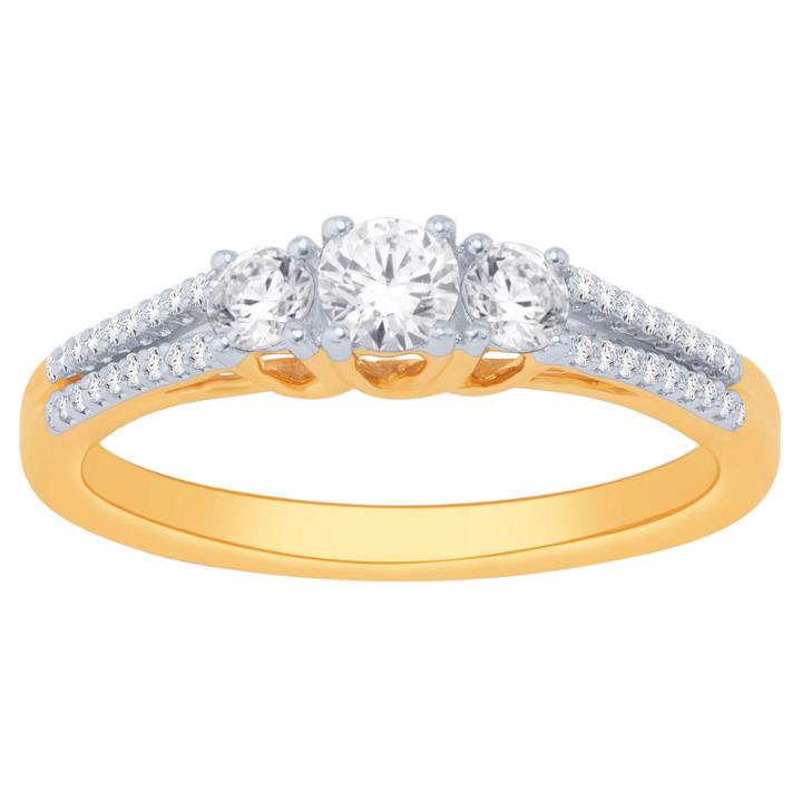 Love Lives Forever Womens 1 Ct. T.w. Genuine Round White Diamond 14k Gold Engagement Ring