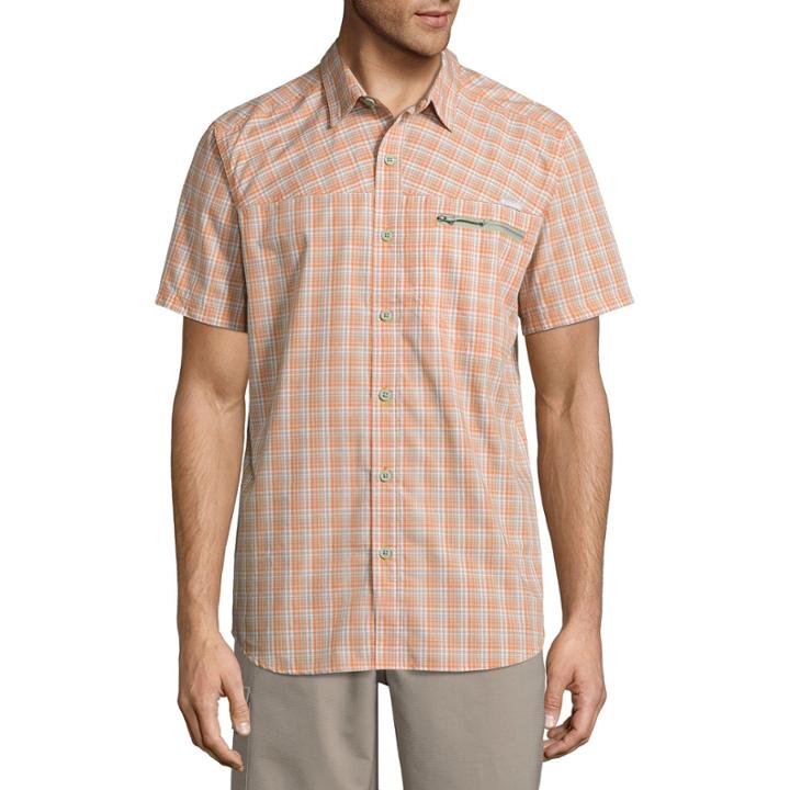 Columbia Short Sleeve Plaid Button-front Shirt