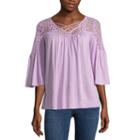 A.n.a 3/4 Lace Yoke Swing Top