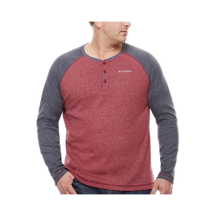 Columbia Long Sleeve Henley Shirt-big And Tall