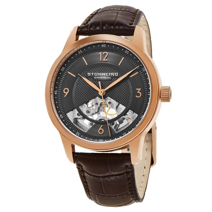 Stuhrling Mens Brown Strap Watch-sp15510