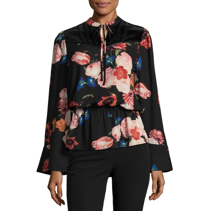 Worthington Long Sleeve Peplum Top Talls