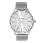 Mens Geneva Silver-tone Mesh Strap Watch 33589