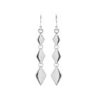 Sterling Silver Triple-polished Diamond-shape Drop Earrings