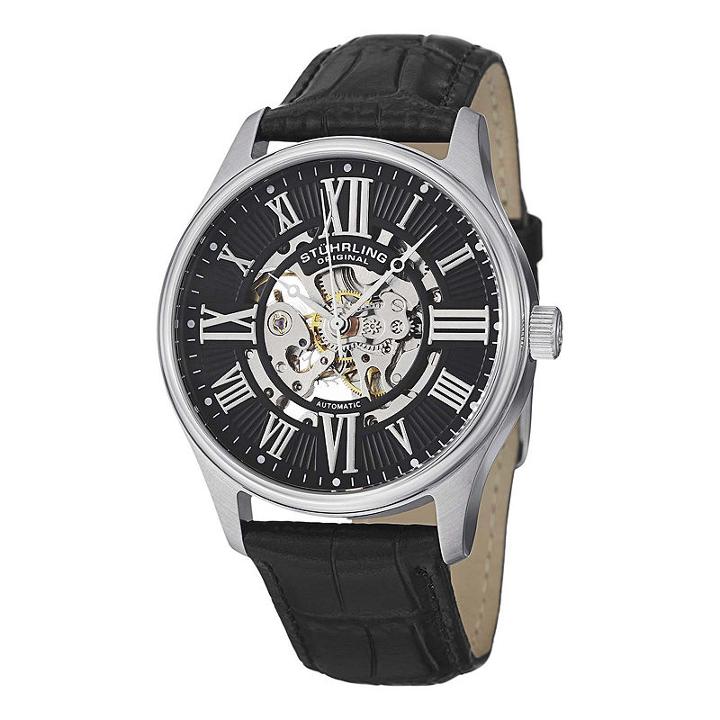 Stuhrling Mens Black Strap Watch-7329.02