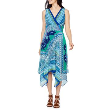 Rabbit Rabbit Rabbit Design Sleeveless Bordered Maxi Dress