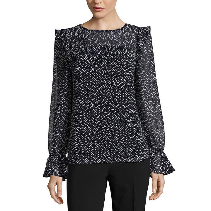 Worthington Ruffle Shoulder Top - Tall