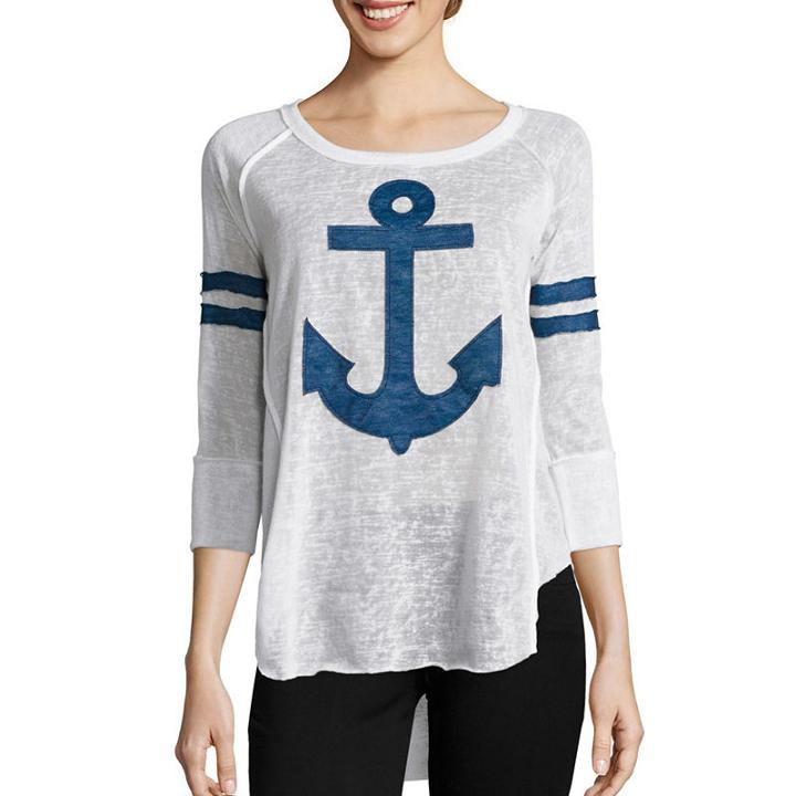 Almost Famous Long-sleeve Anchor Knit T-shirt - Juniors