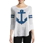Almost Famous Long-sleeve Anchor Knit T-shirt - Juniors