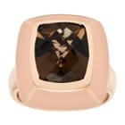 Womens Genuine Quartz Brown 14k Gold Over Silver Cocktail Ring