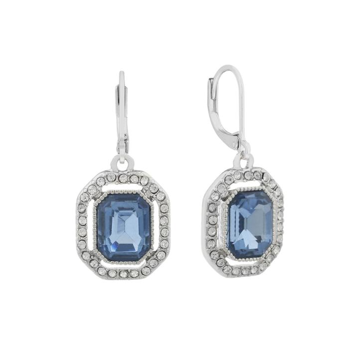 Monet Blue And Silvertone Drop Earring
