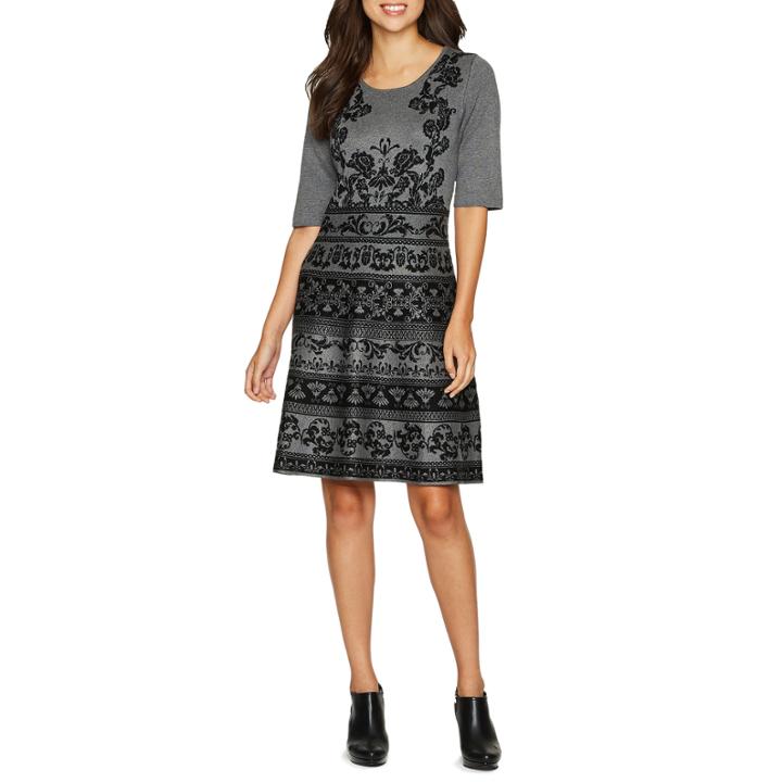 Studio 1 Elbow Sleeve Sweater Dress