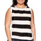Belle + Sky&trade; Stripe Mixed Media Tank Top - Plus