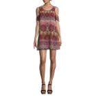 Speechless Short Sleeve Pattern A-line Dress-juniors