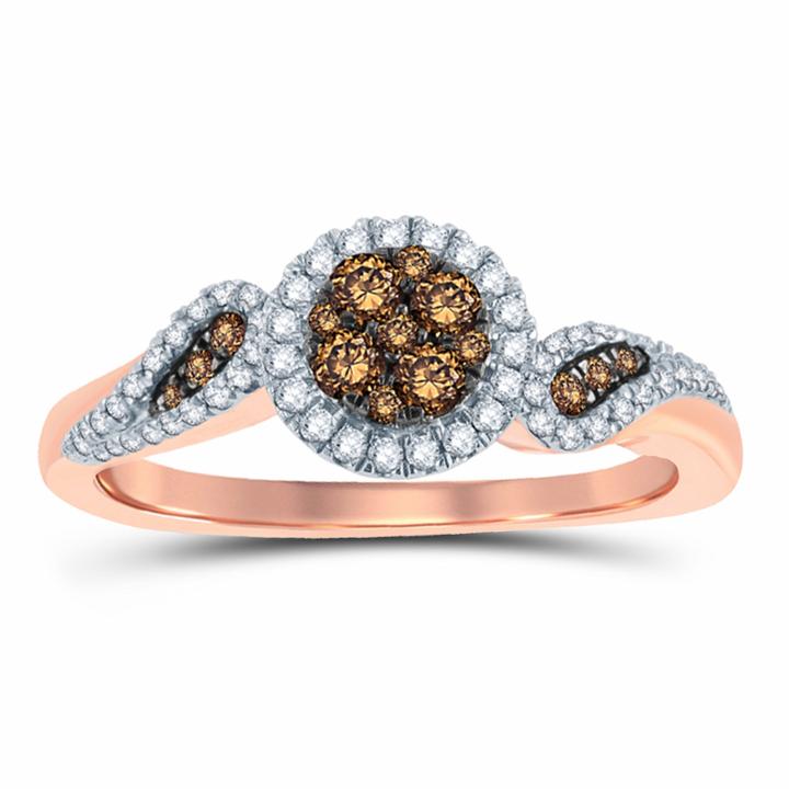 3/8 Ct. T.w. Round Champagne Diamond 10k Gold