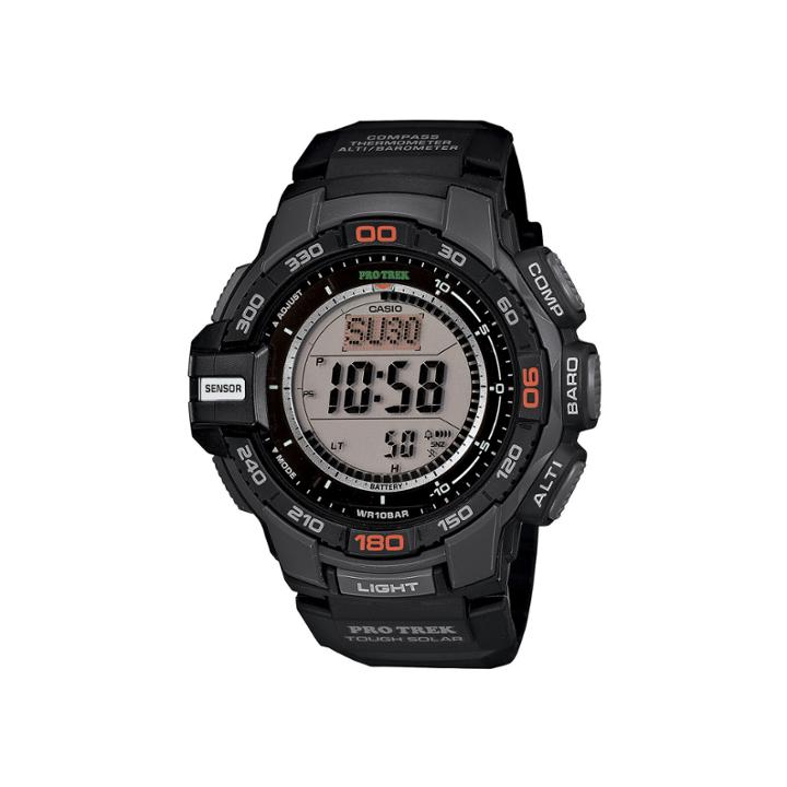 Casio Protrek Mens Black Resin Strap Solar Chronograph Watch Prg270-1