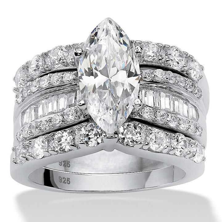 Diamonart Womens 4 1/2 Ct. T.w. White Cubic Zirconia Bridal Set