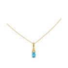 Genuine Swiss Blue Topaz Diamond-accent 14k Yellow Gold Pendant Necklace