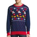 Novelty Season Crew Neck Long Sleeve Mickey And Friendes Cotton Blend Pullover Sweater