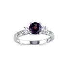 Lab-created Alexandrite, White Sapphire And Diamond-accent 10k White Gold Ring