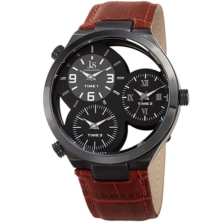 Joshua & Sons Mens Brown Strap Watch-j-119tn