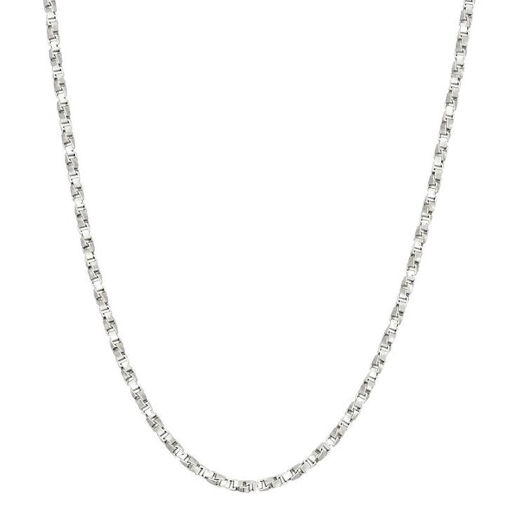 Sterling Silver Solid Box 18 Inch Chain Necklace