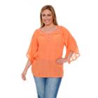 White Mark Anabel Elobow Sleeve Woven Blouse-plus