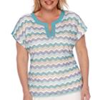 Alfred Dunner Cozumel Short-sleeve Zig Zag Biadere Tee