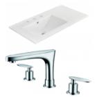 35.5-in. W 3h8-in. Ceramic Top Set In White Color- Cupc Faucet Incl.