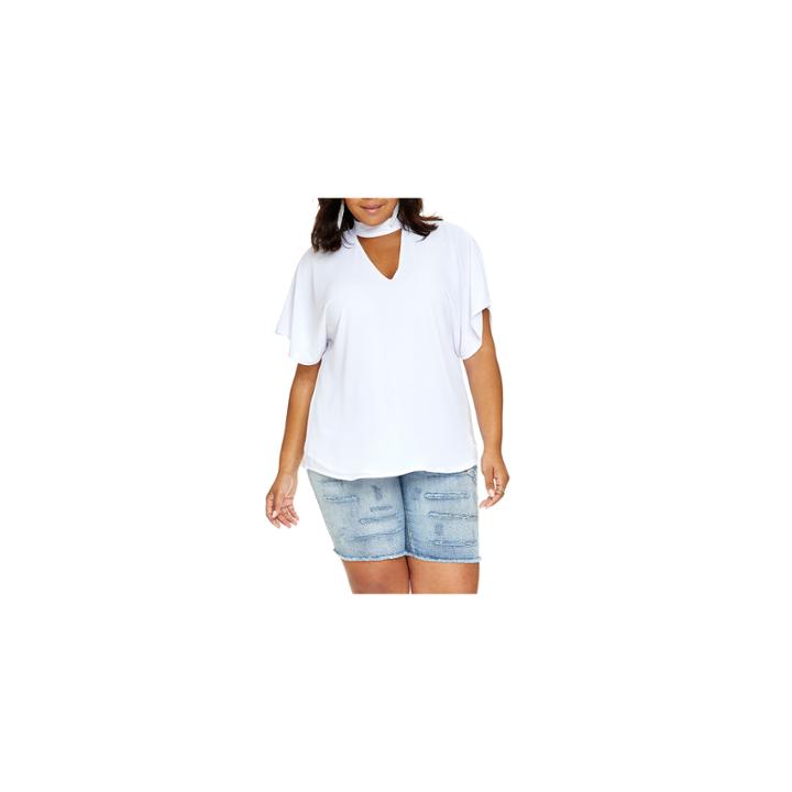 Fashion To Figure Gina Flutter Sleeve Blouse - Plus