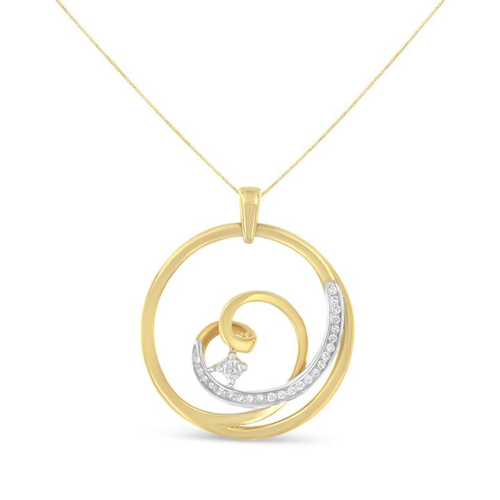 Womens 1/7 Ct. T.w. White Diamond 10k Gold Heart Pendant Necklace